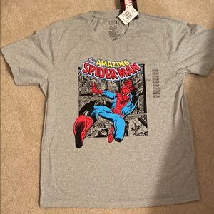Marvel Gray Tee with Spider-Man Graphic